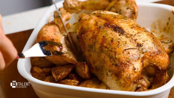 طرز تهیه مرغ بریان در فر